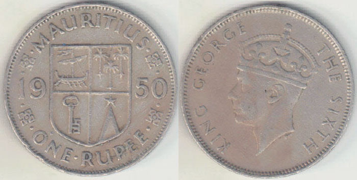 1950 Mauritius Rupee A004702